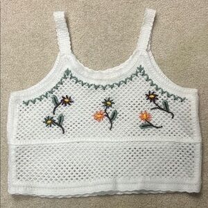 Rebellion Red and Orange Embellished Cropped Tank Top